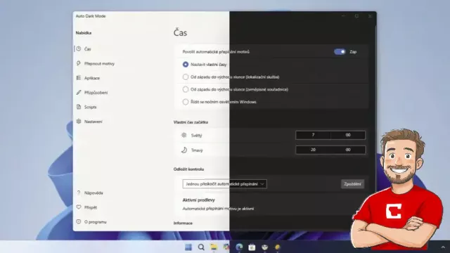 Tmavý a světlý režim Windows