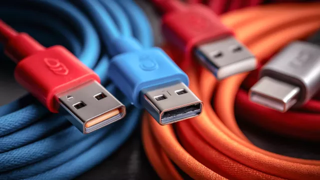 USB porty různých barev