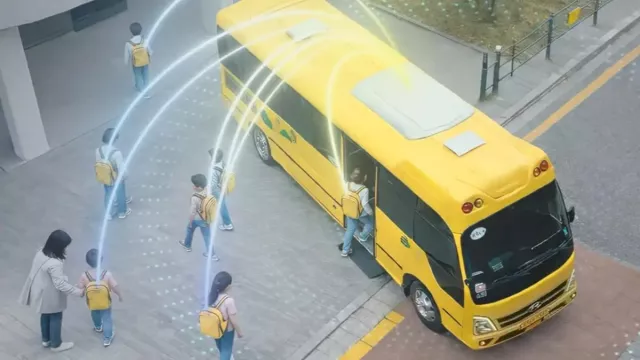 Autobus a symbol detekce všech dětí