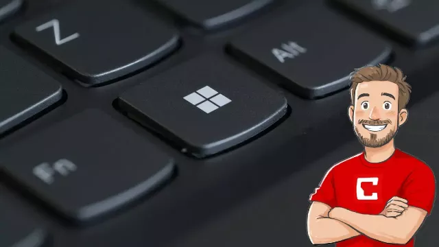 Detail na tlačítko Windows na klávesnici