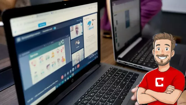 Detail na laptop s Windows 10
