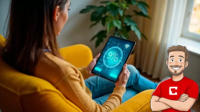 Uživatelka se připojuje k Wi-Fi pomocí tabletu