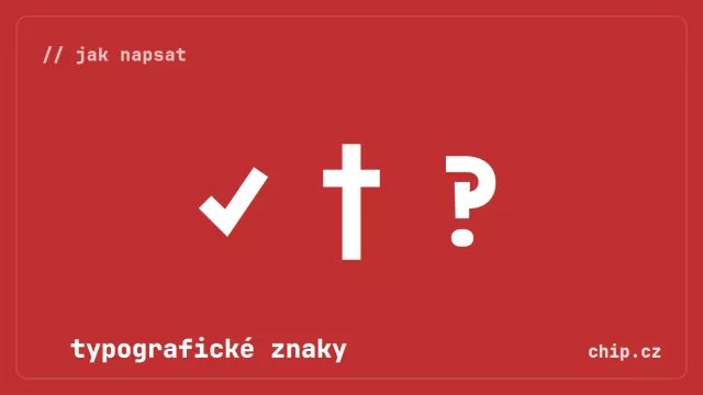 Typografické znaky na červeném pozadí.